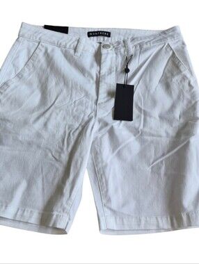 Monfrere Cruise Chino Shorts White Size 34 Stretch New with Tags